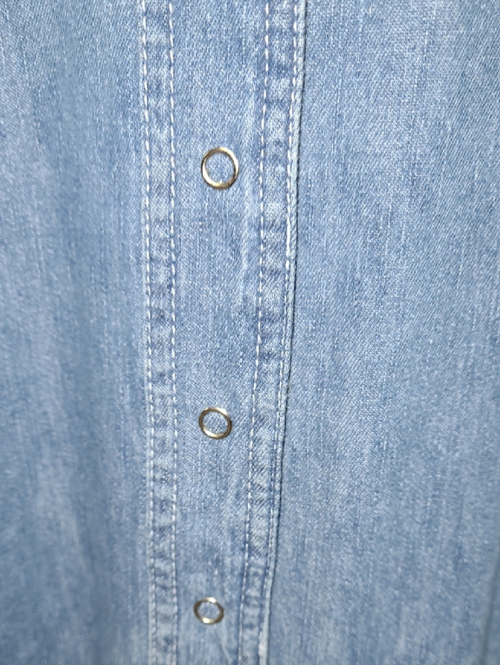 NWT Sleeveless western festive denim snap-front shirt in blue by Route 66 - Picture 5 of 11